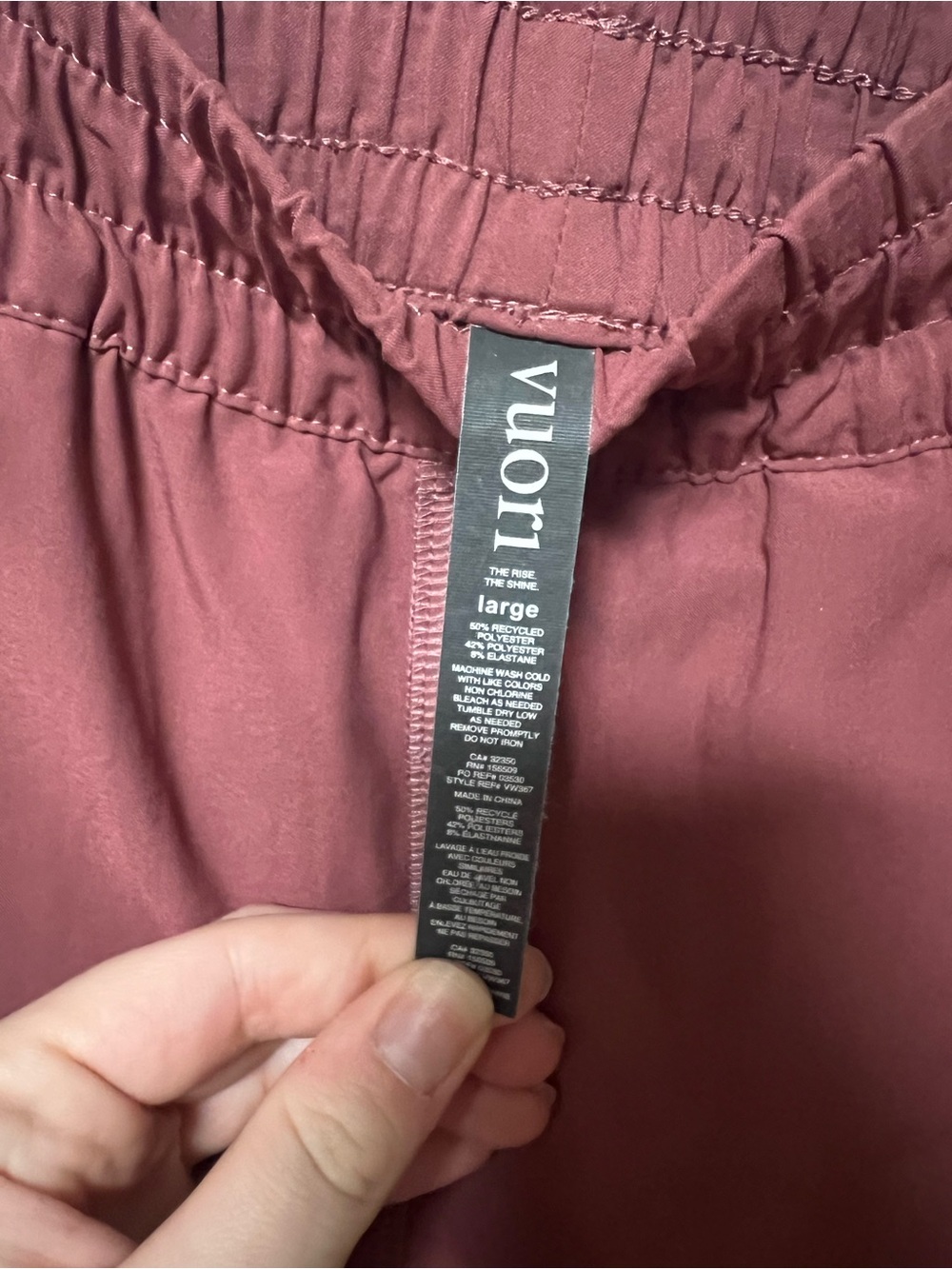 Vuori Women's Athletic Shorts Burgundy - Picture 4 of 5
